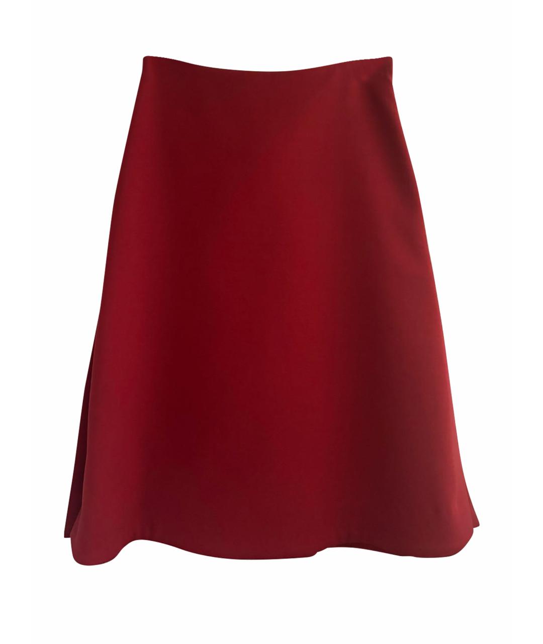 MARNI Красная шерстяная юбка миди, фото 1