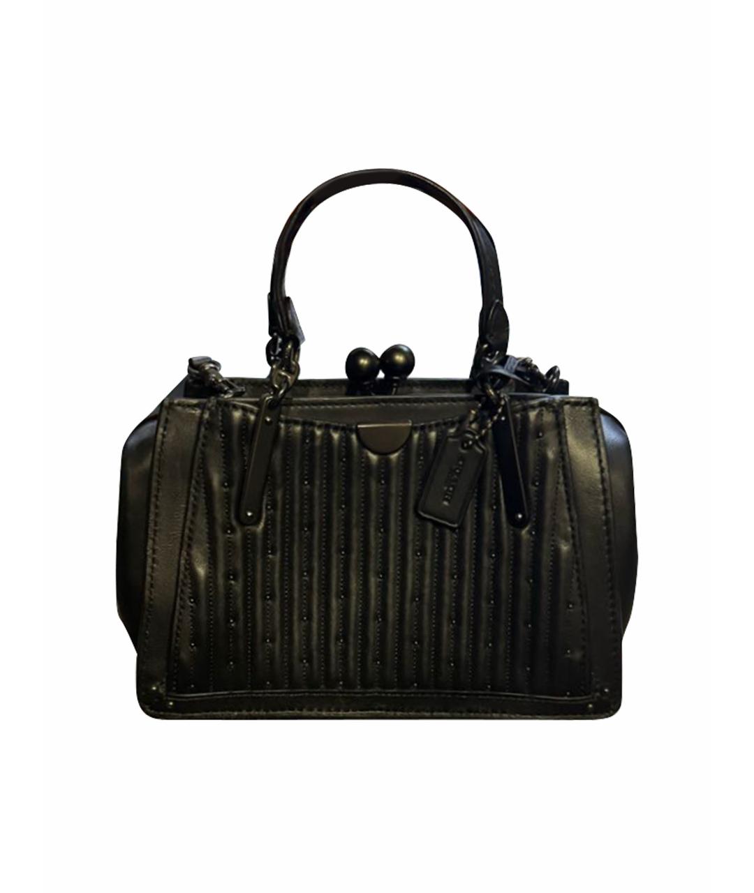 COACH Черная кожаная сумка через плечо, фото 1