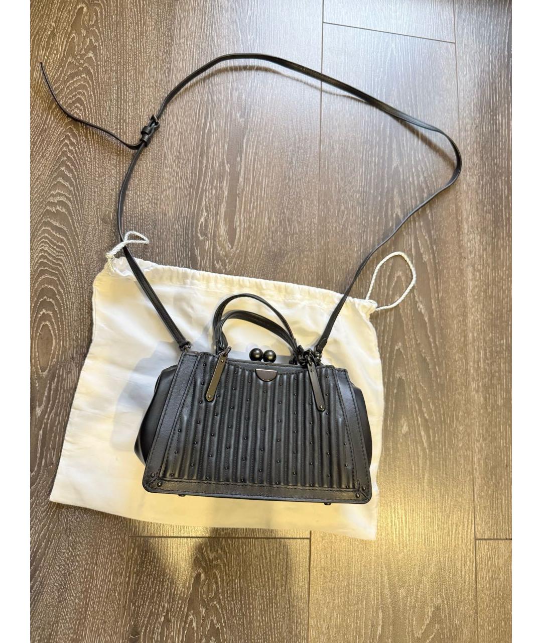 COACH Черная кожаная сумка через плечо, фото 2