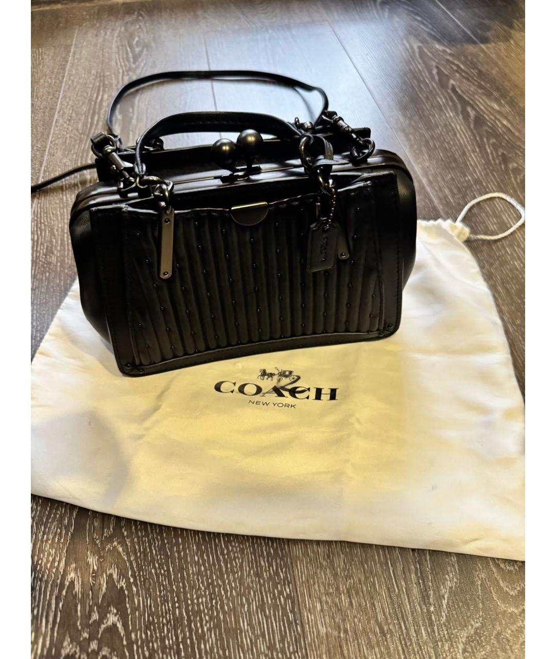 COACH Черная кожаная сумка через плечо, фото 3