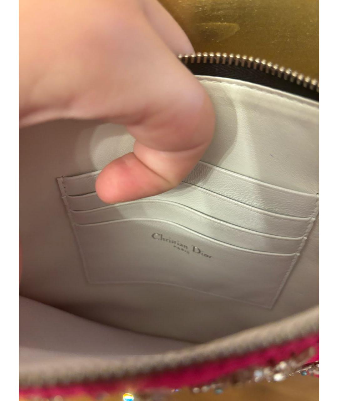 CHRISTIAN DIOR Розовая кожаная сумка через плечо, фото 3
