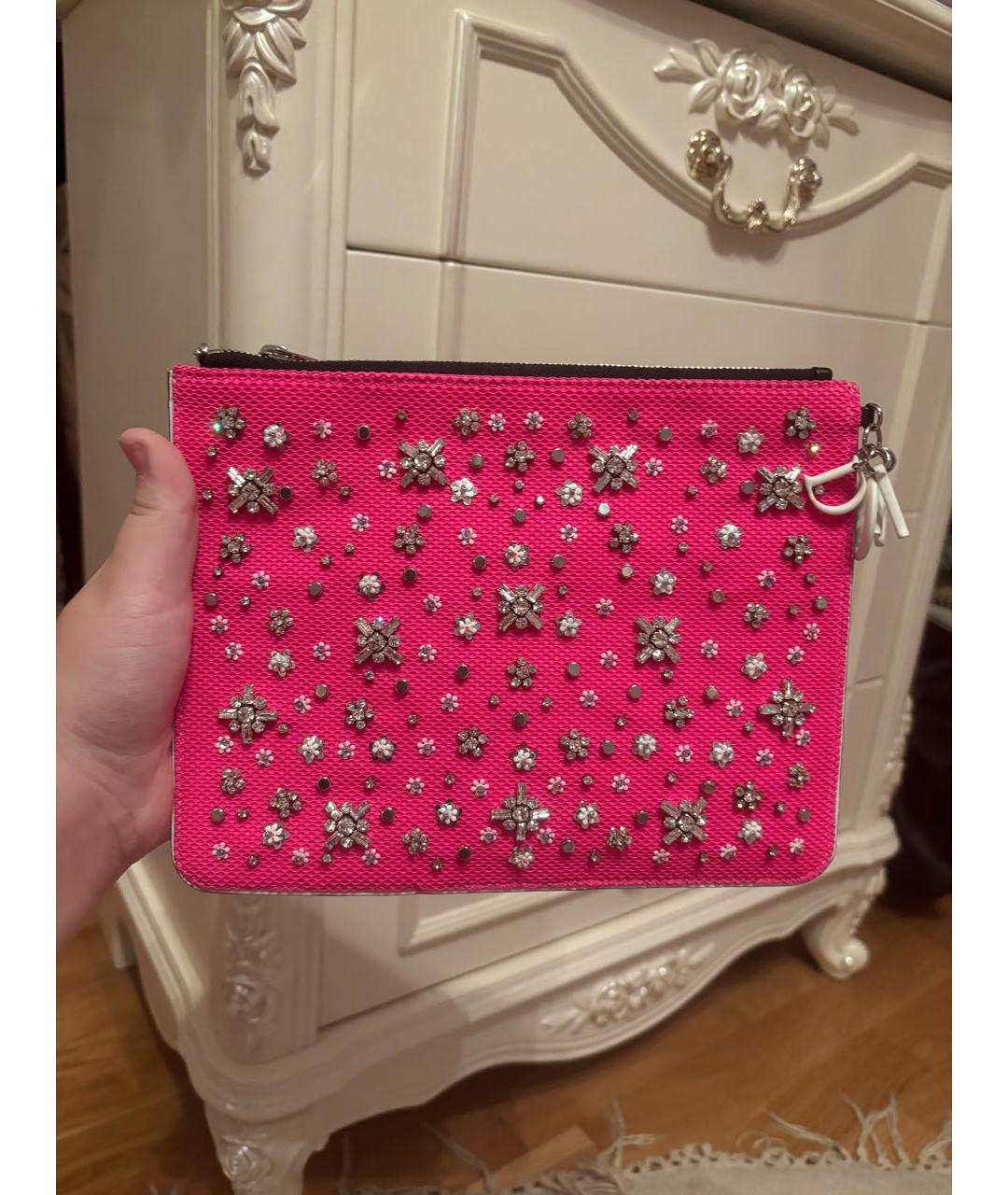 CHRISTIAN DIOR Розовая кожаная сумка через плечо, фото 5