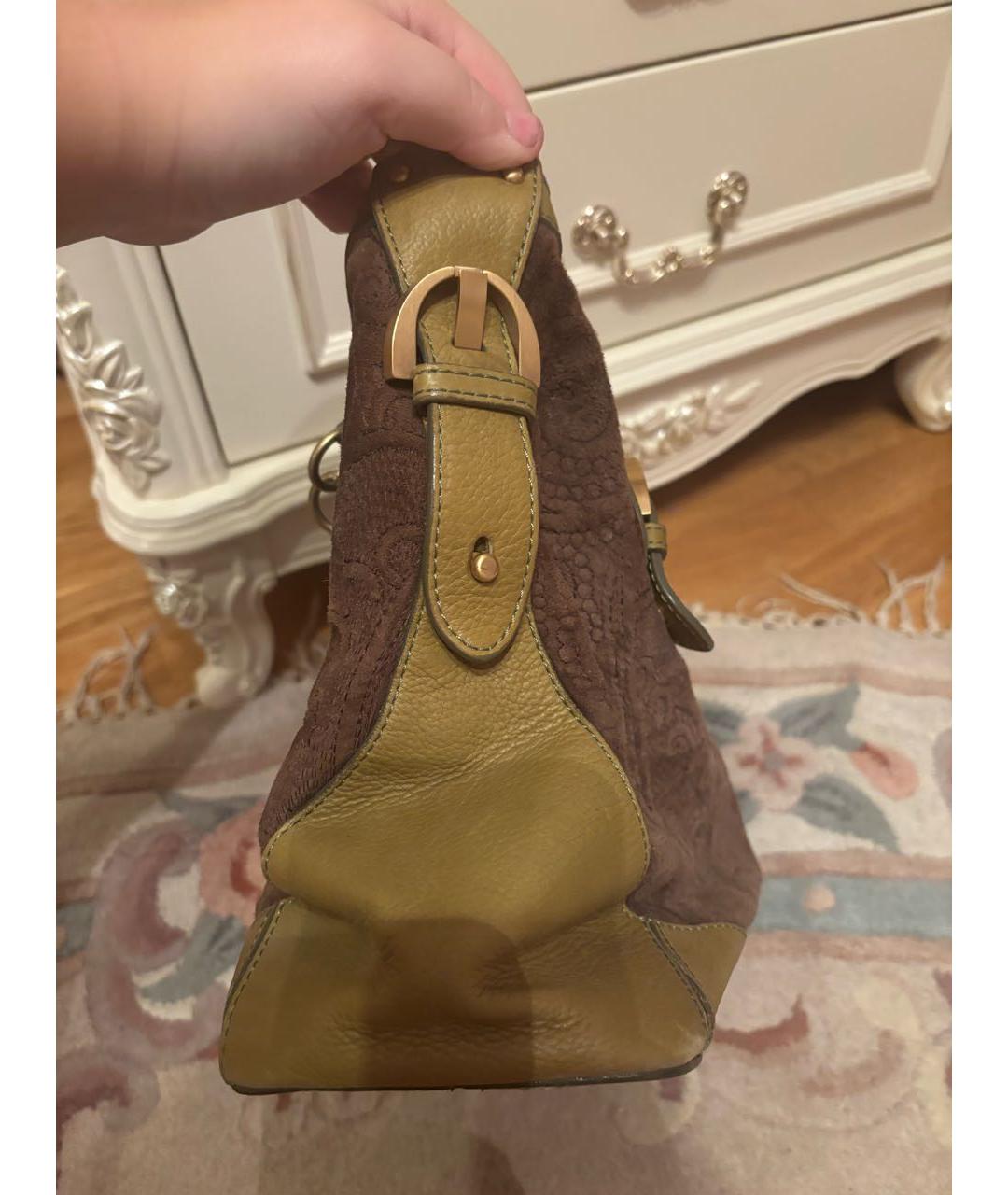 EMILIO PUCCI Коричневая замшевая сумка с короткими ручками, фото 2