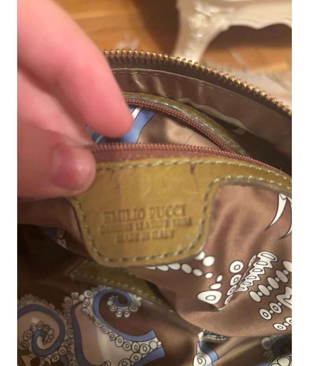 EMILIO PUCCI Коричневая замшевая сумка с короткими ручками, фото 3