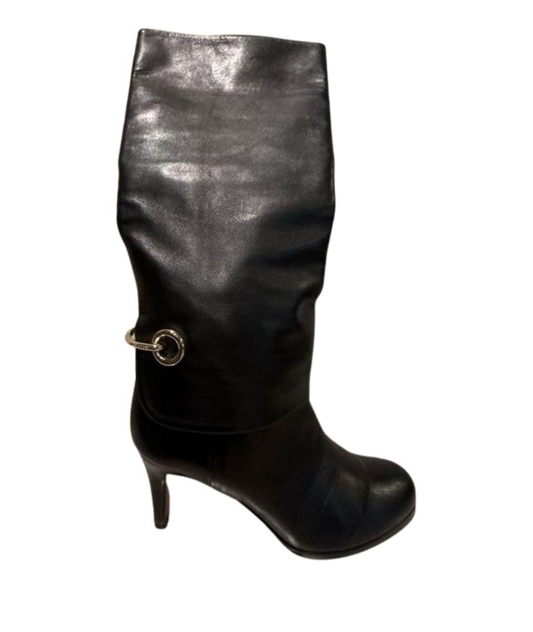 BALLY Черные кожаные сапоги, фото 1