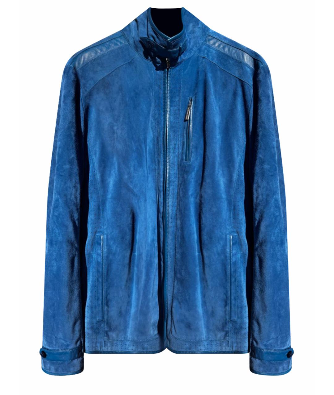STEFANO RICCI Синяя замшевая куртка, фото 1