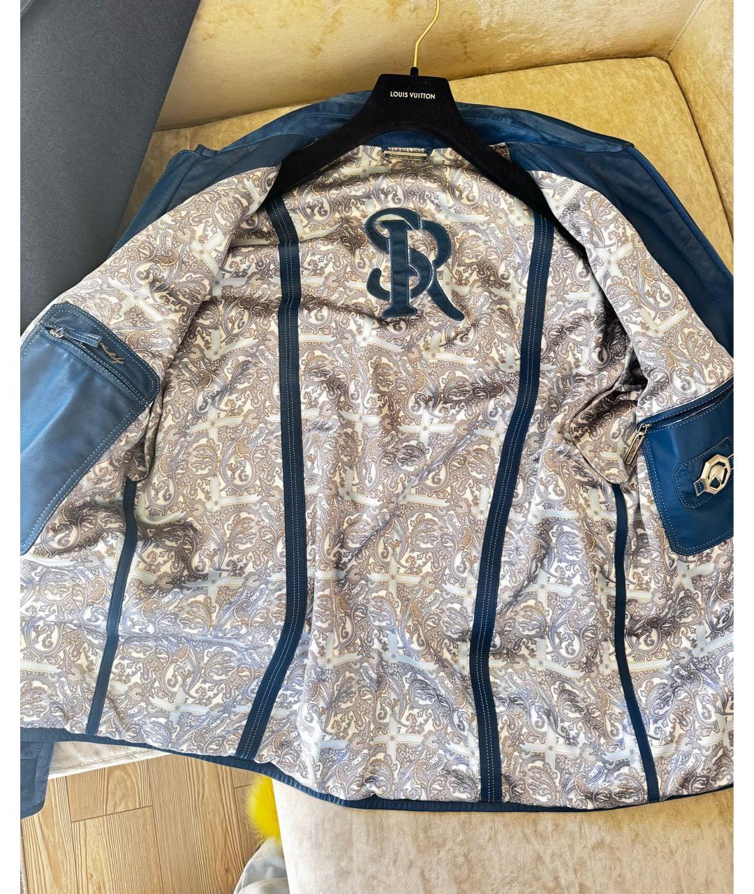 STEFANO RICCI Синяя замшевая куртка, фото 2