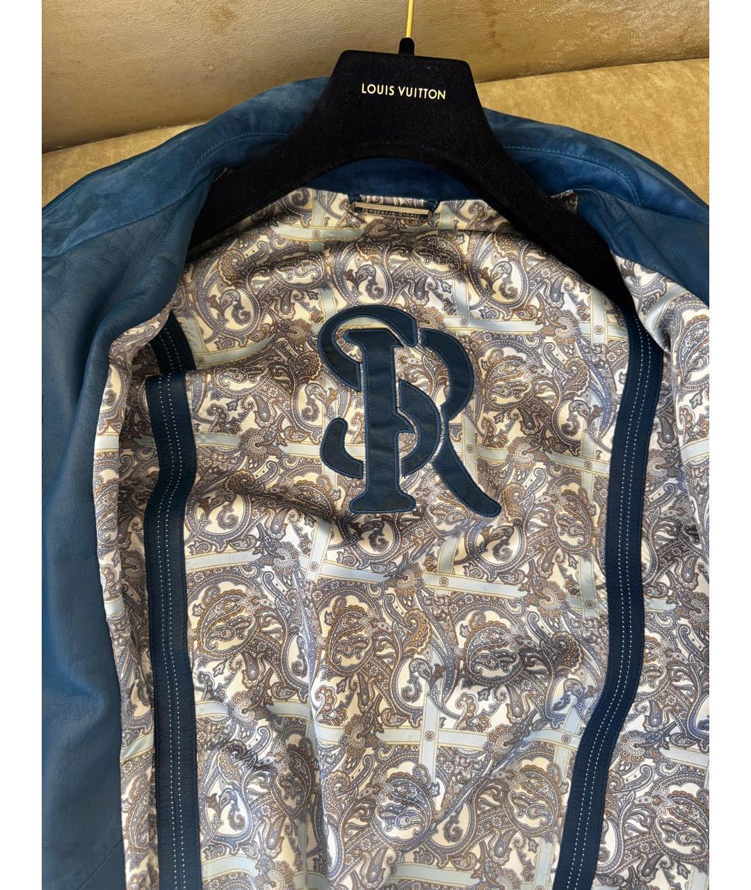 STEFANO RICCI Синяя замшевая куртка, фото 5