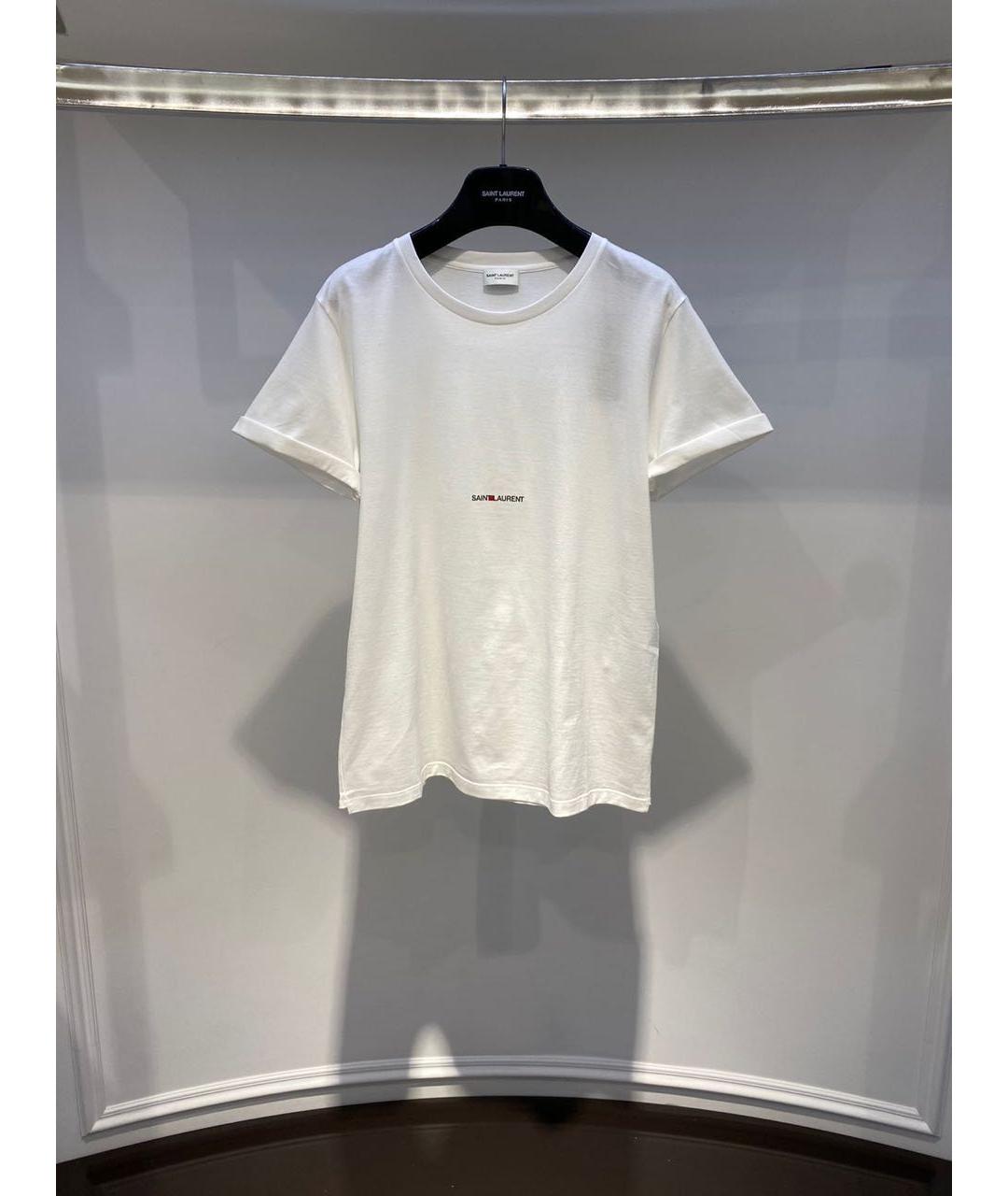 SAINT LAURENT Белая хлопковая футболка, фото 2