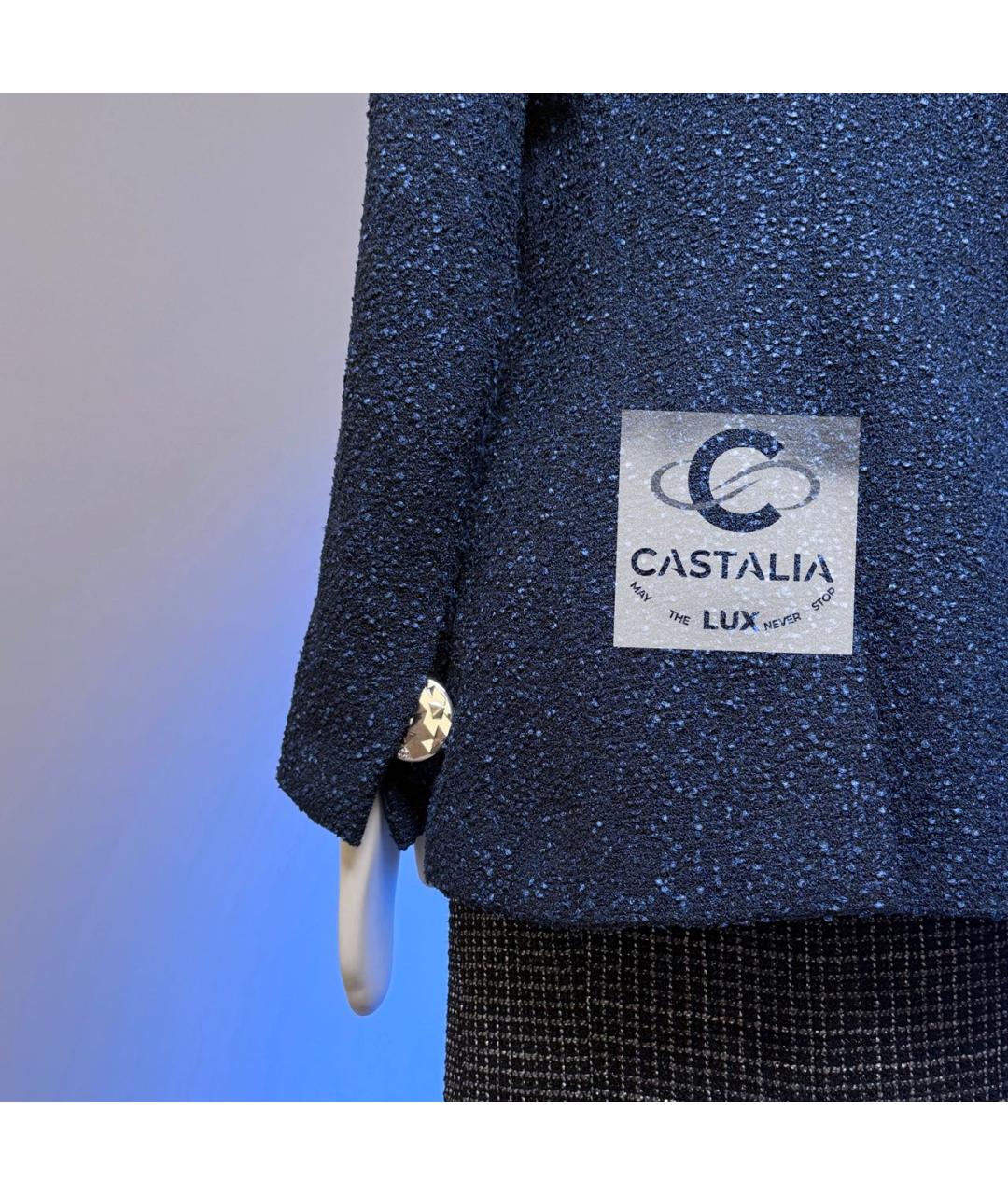 CHANEL Темно-синий твидовый жакет/пиджак, фото 8
