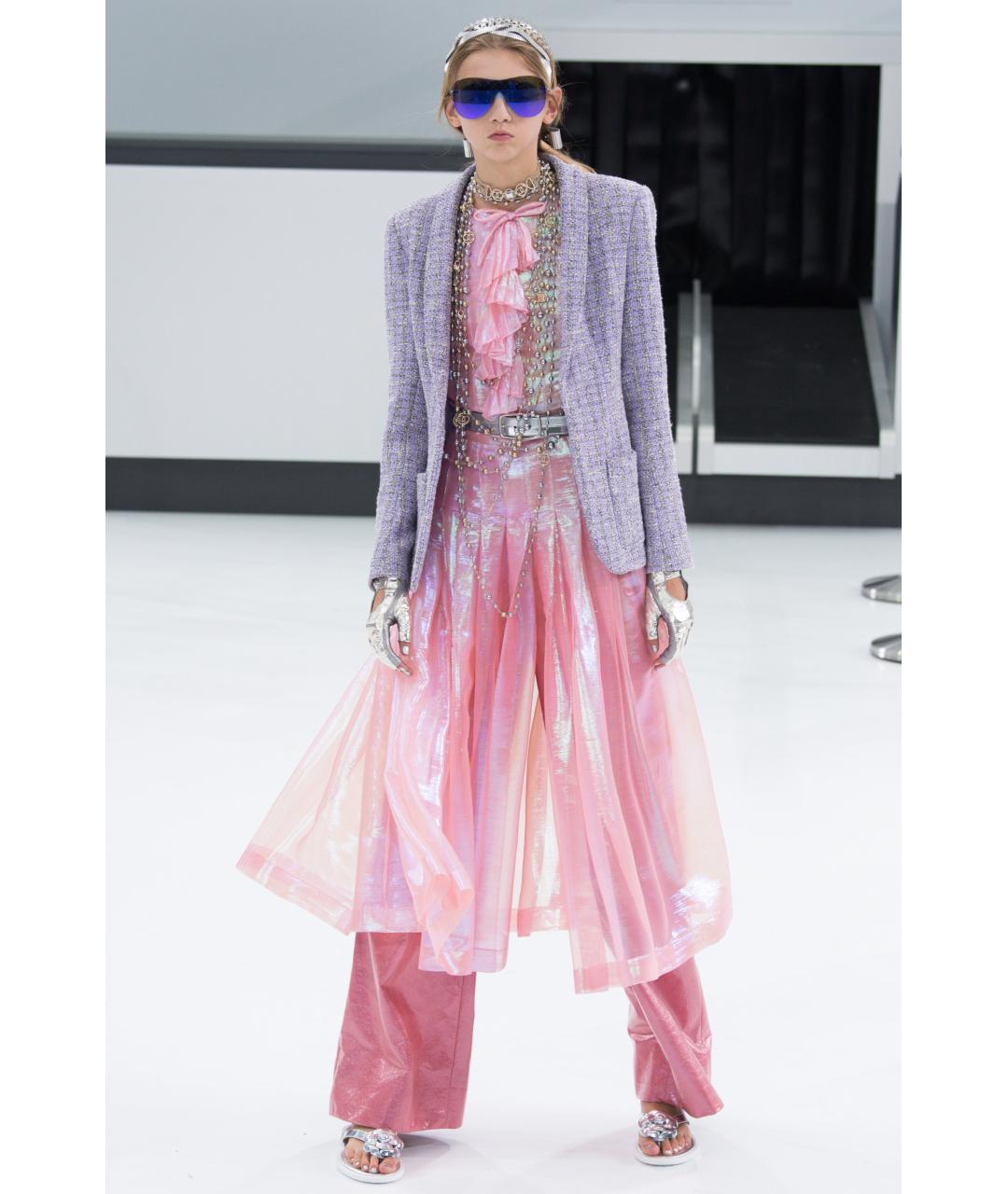 CHANEL Темно-синий твидовый жакет/пиджак, фото 2