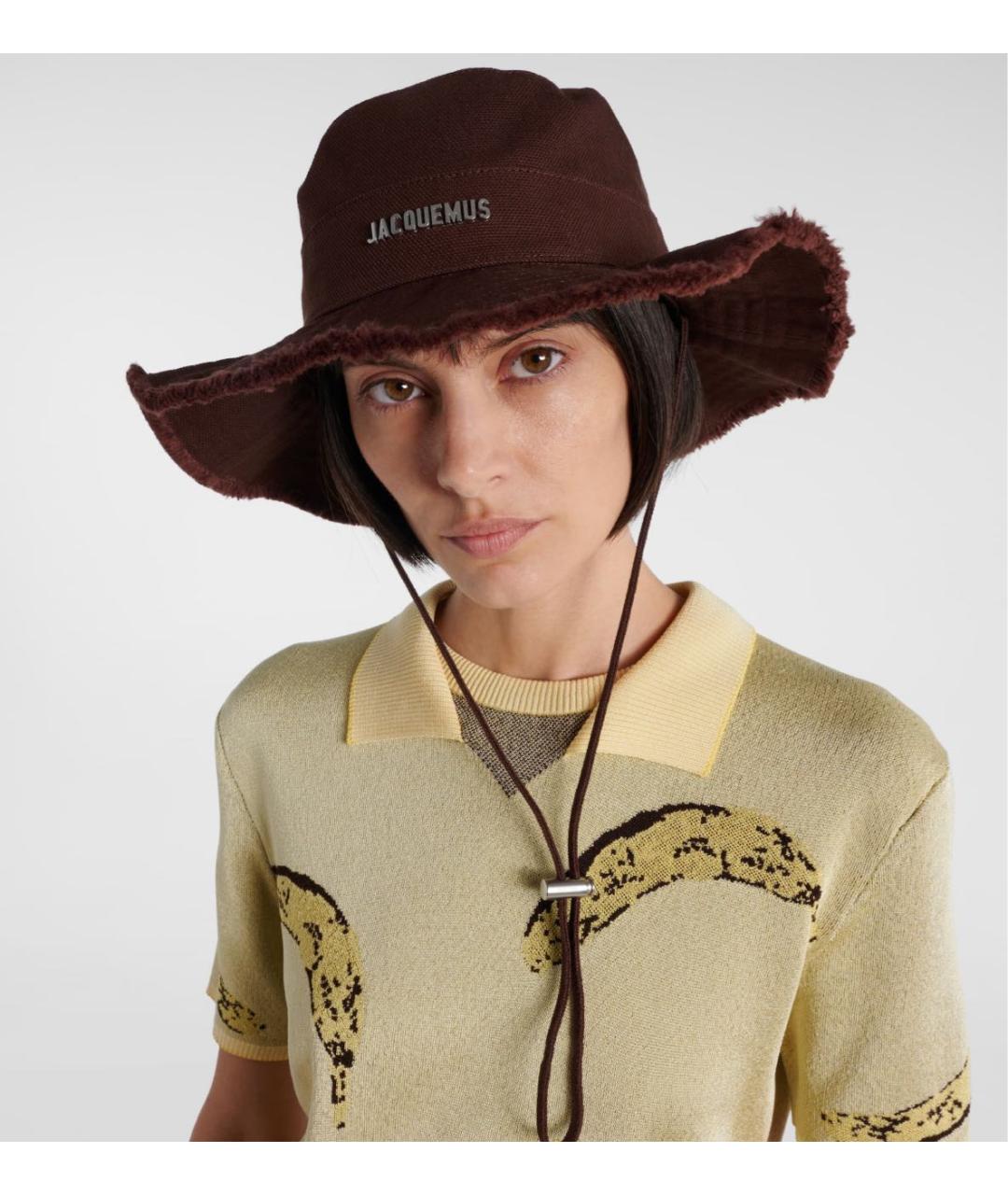 JACQUEMUS Коричневая хлопковая шляпа, фото 4