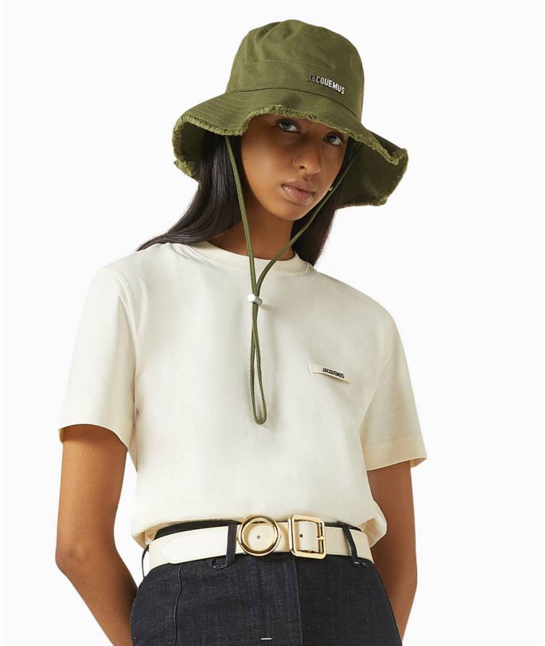 JACQUEMUS Зеленая хлопковая панама, фото 4