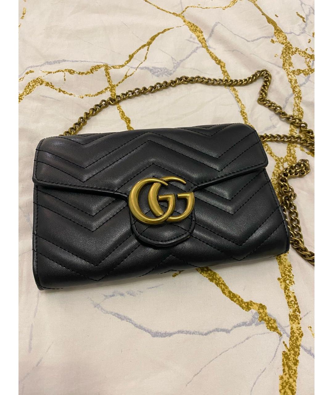 GUCCI Черная кожаная сумка через плечо, фото 2