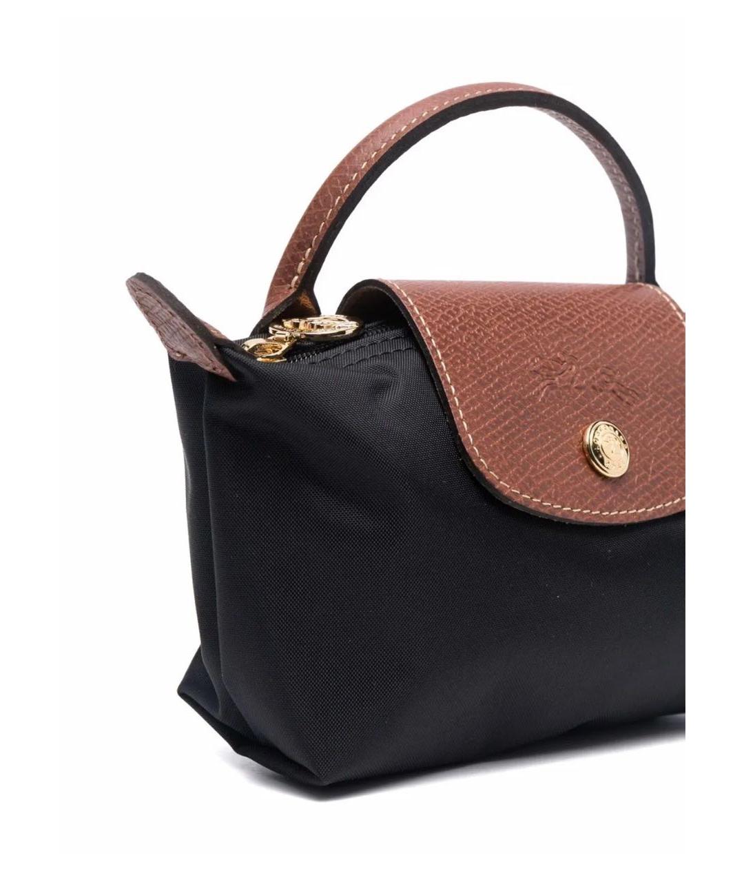 LONGCHAMP Черная тканевая сумка с короткими ручками, фото 3