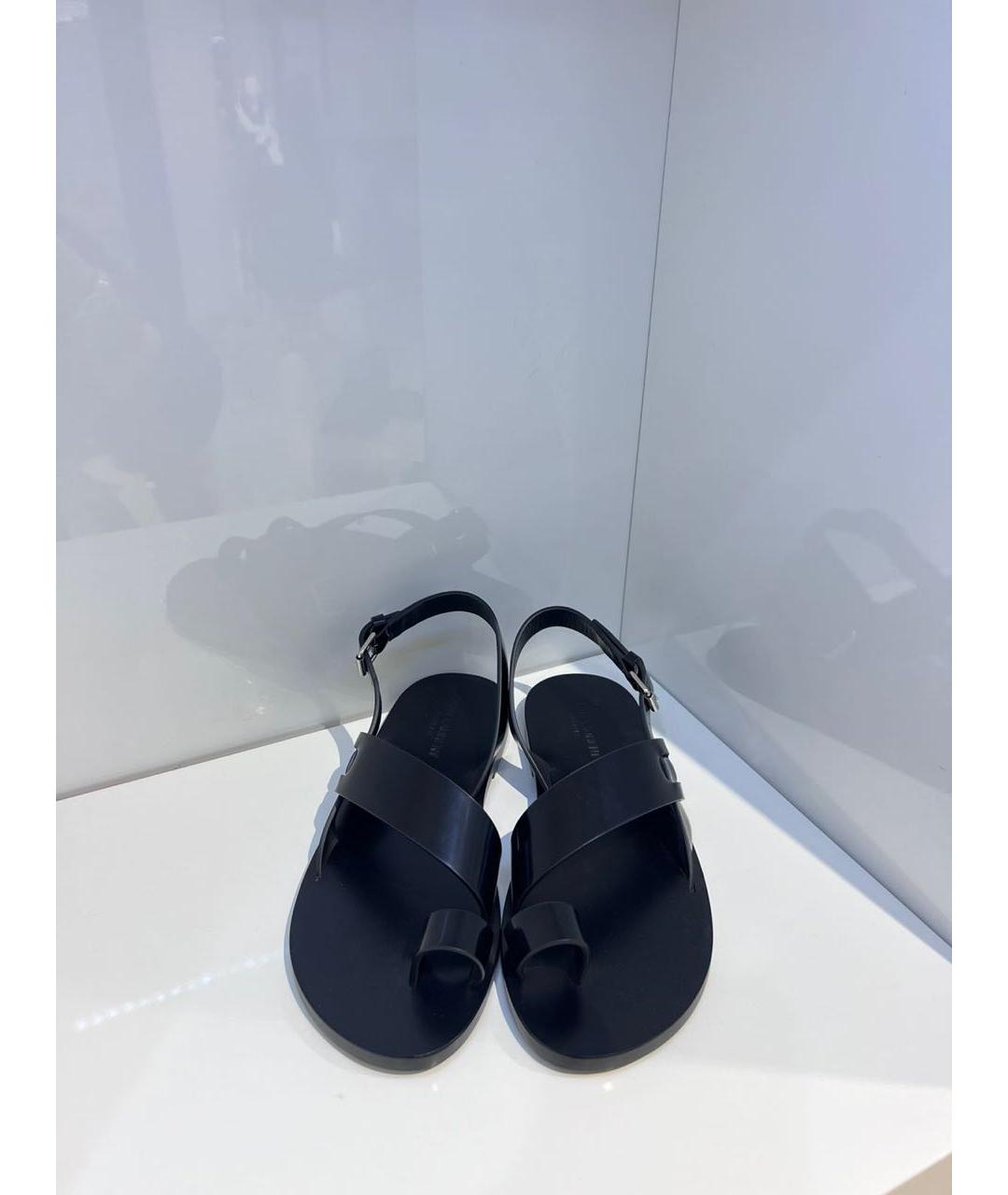 SAINT LAURENT Черные кожаные сандалии, фото 3