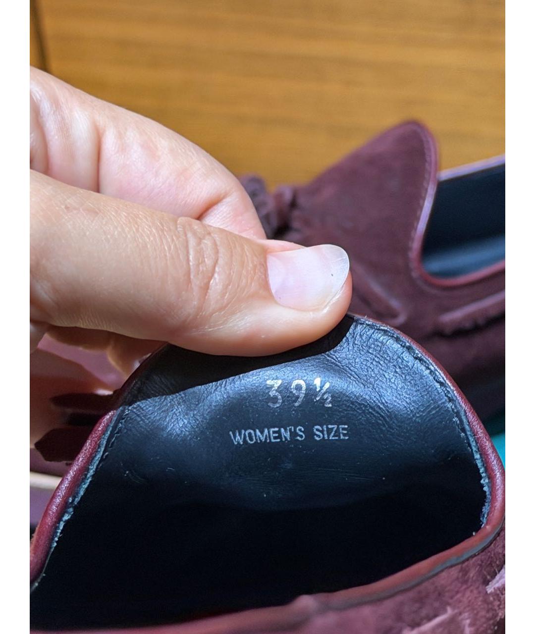 TOD'S Бордовые замшевые мокасины, фото 5