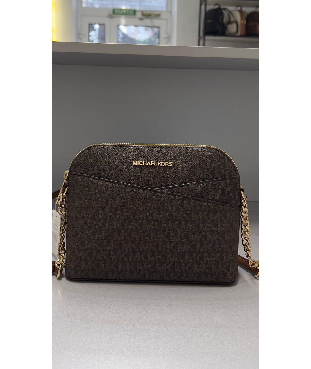 MICHAEL KORS Коричневая кожаная сумка через плечо, фото 5