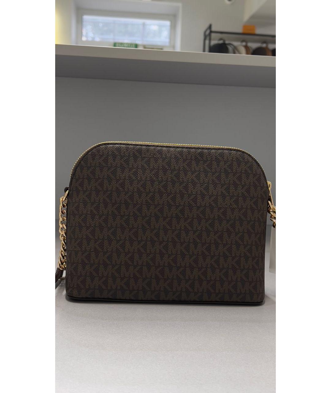 MICHAEL KORS Коричневая кожаная сумка через плечо, фото 3