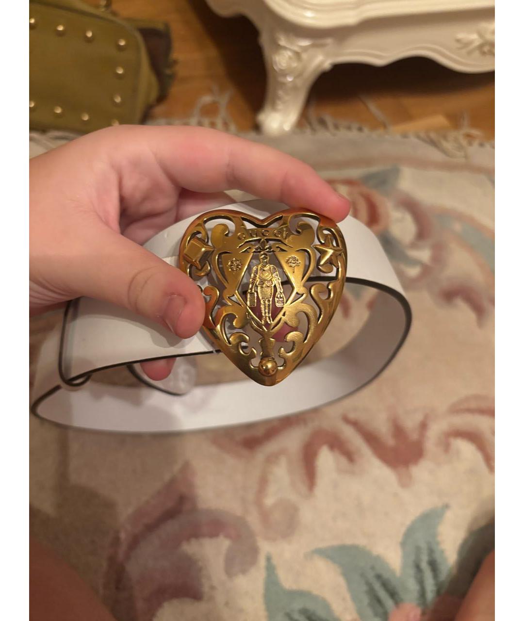 GUCCI Белый кожаный ремень, фото 4