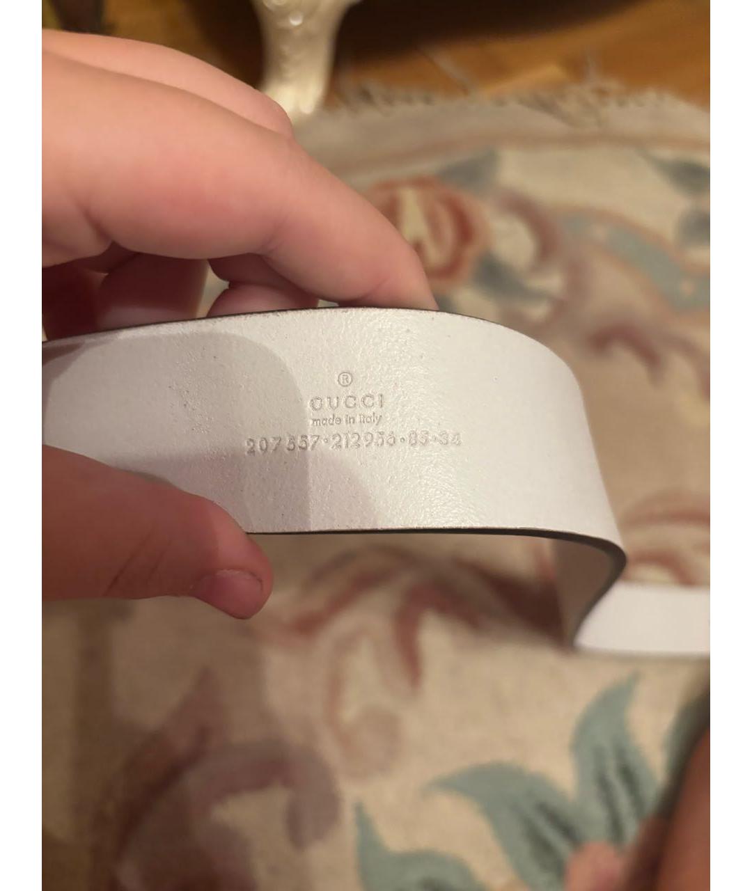 GUCCI Белый кожаный ремень, фото 2