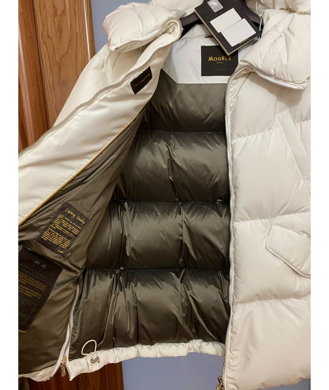 MOORER Белый полиэстеровый пуховик, фото 4