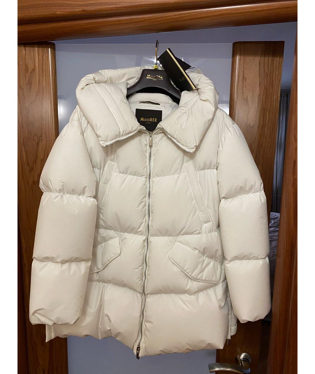 MOORER Белый полиэстеровый пуховик, фото 9