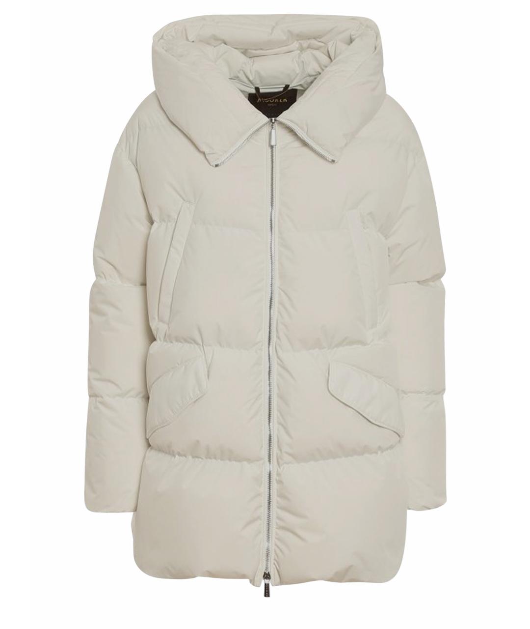 MOORER Белый полиэстеровый пуховик, фото 1