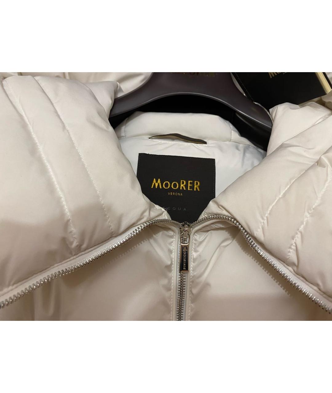 MOORER Белый полиэстеровый пуховик, фото 3
