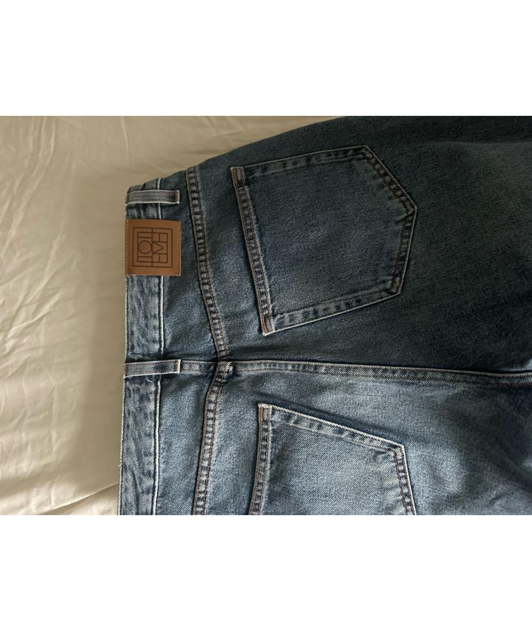 TOTEME Синие хлопковые прямые джинсы, фото 5