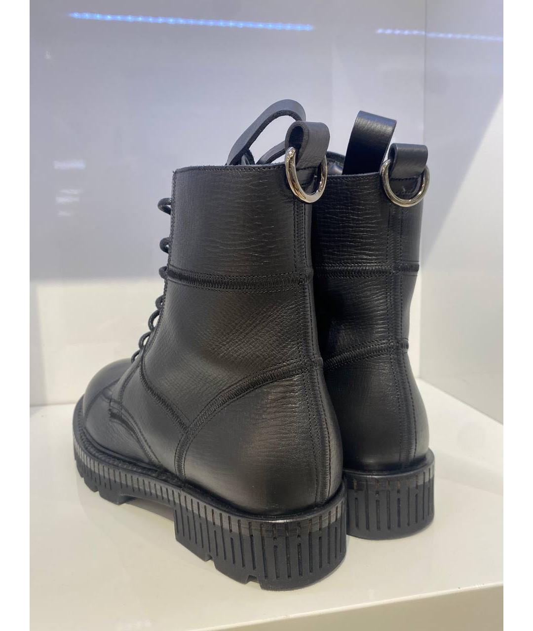 DOLCE&GABBANA Черные кожаные высокие ботинки, фото 4