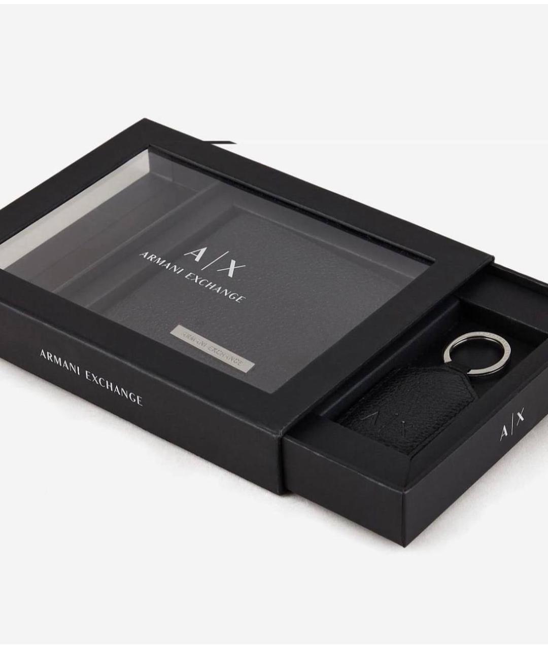 ARMANI EXCHANGE Черный кожаный кошелек, фото 2