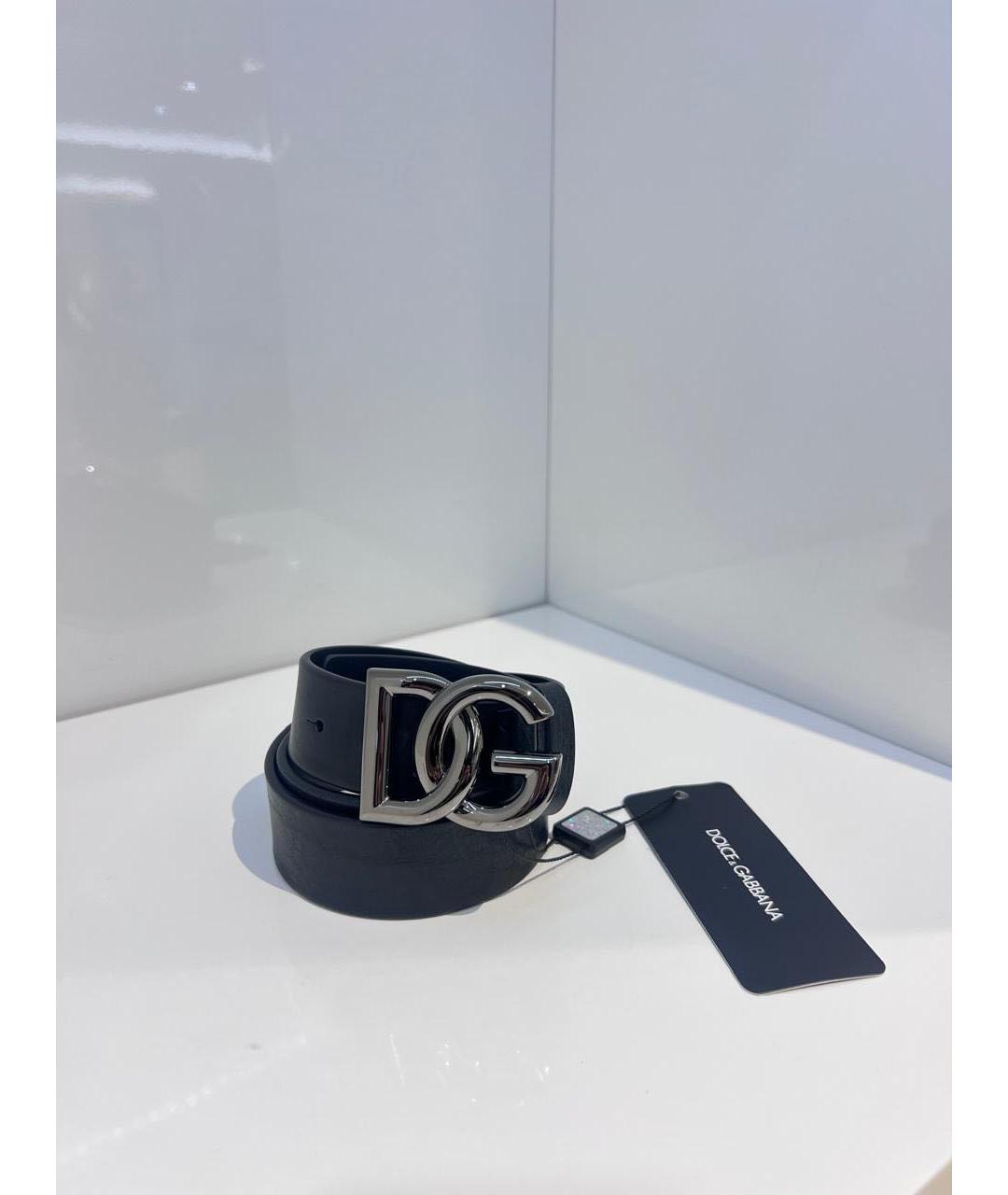 DOLCE&GABBANA Черный кожаный ремень, фото 2