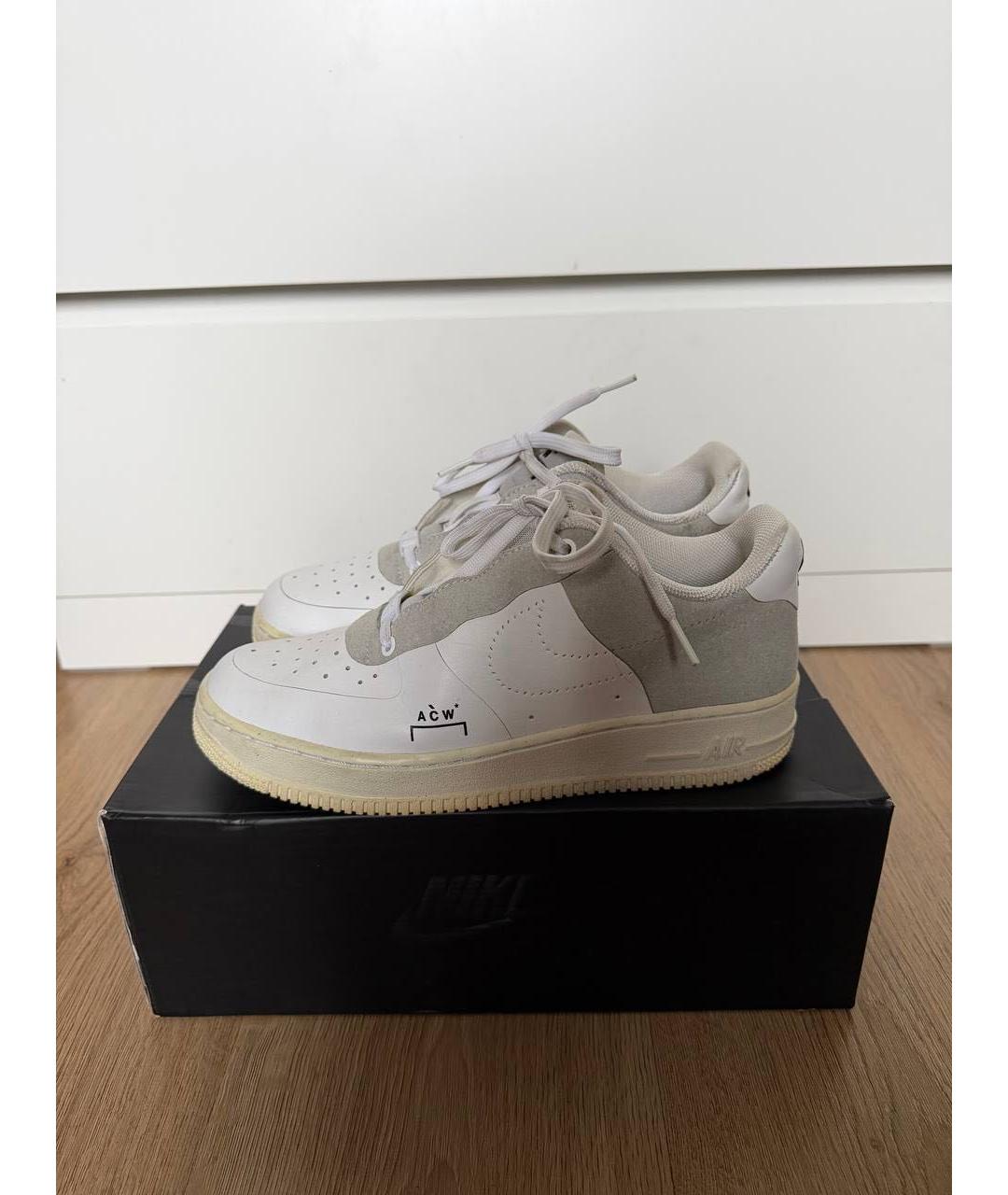 NIKE Белые кожаные низкие кроссовки / кеды, фото 9