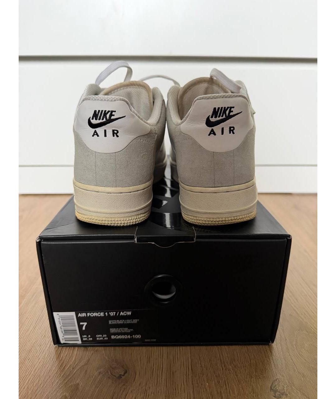 NIKE Белые кожаные низкие кроссовки / кеды, фото 8