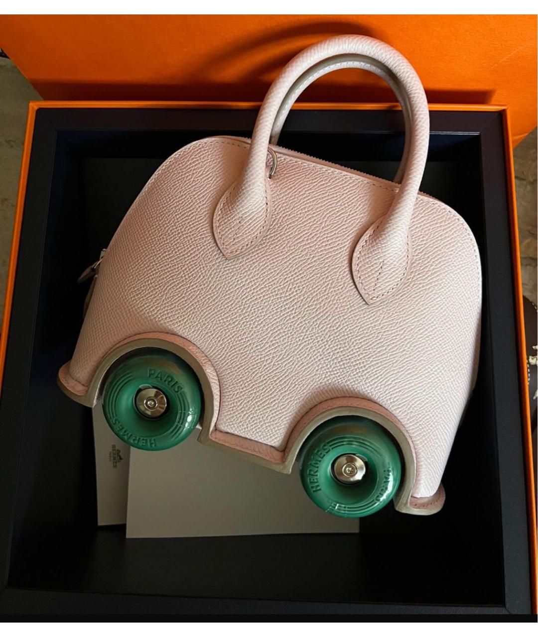 HERMES Белая кожаная сумка тоут, фото 2