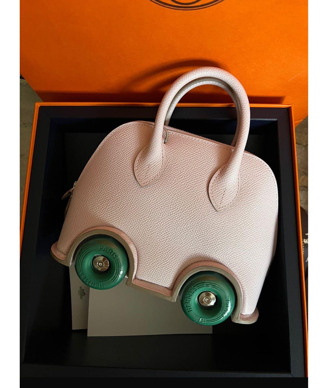 HERMES Белая кожаная сумка тоут, фото 7