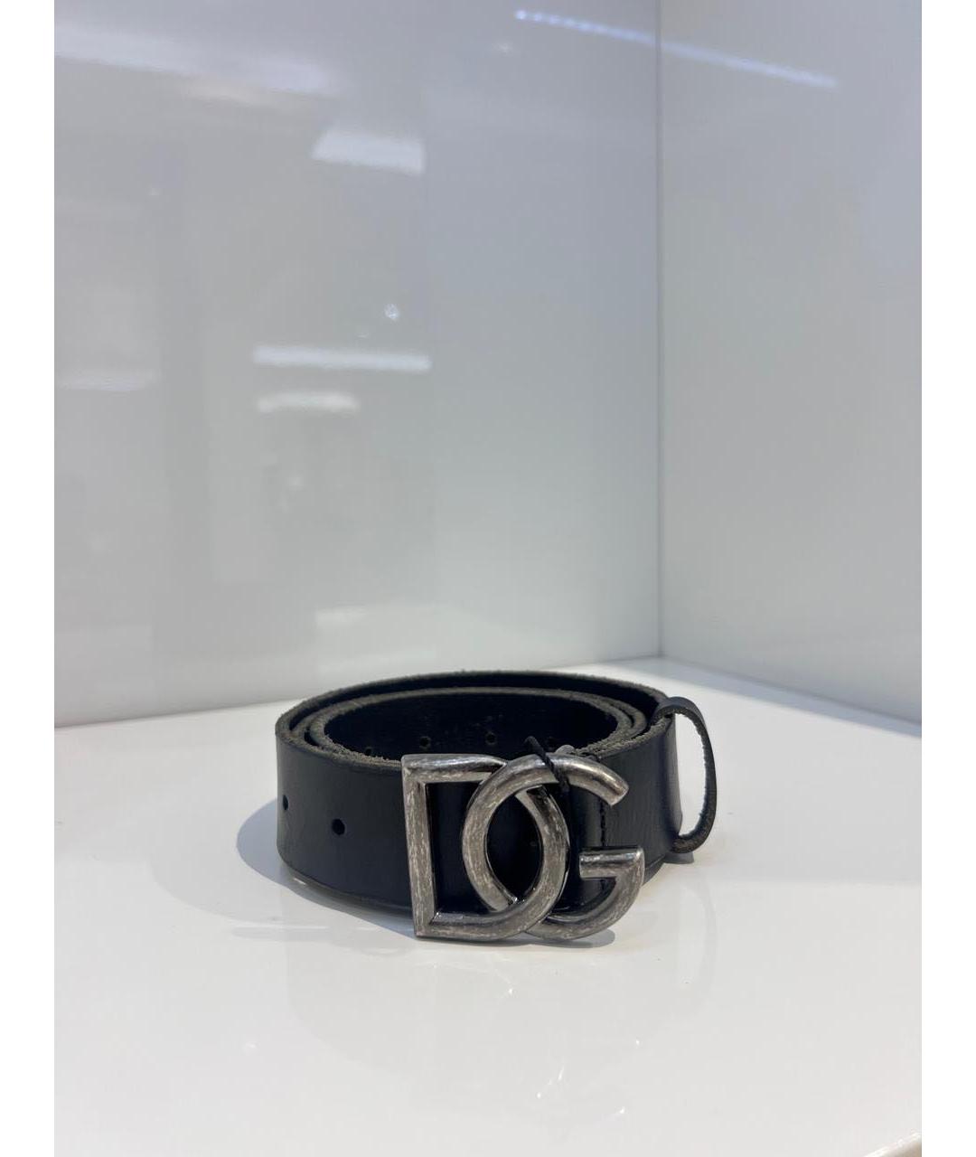 DOLCE&GABBANA Черный кожаный ремень, фото 2