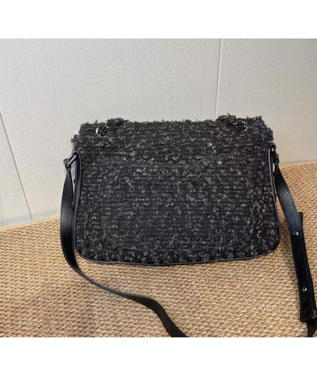 CHANEL Антрацитовая твидовая сумка через плечо, фото 2
