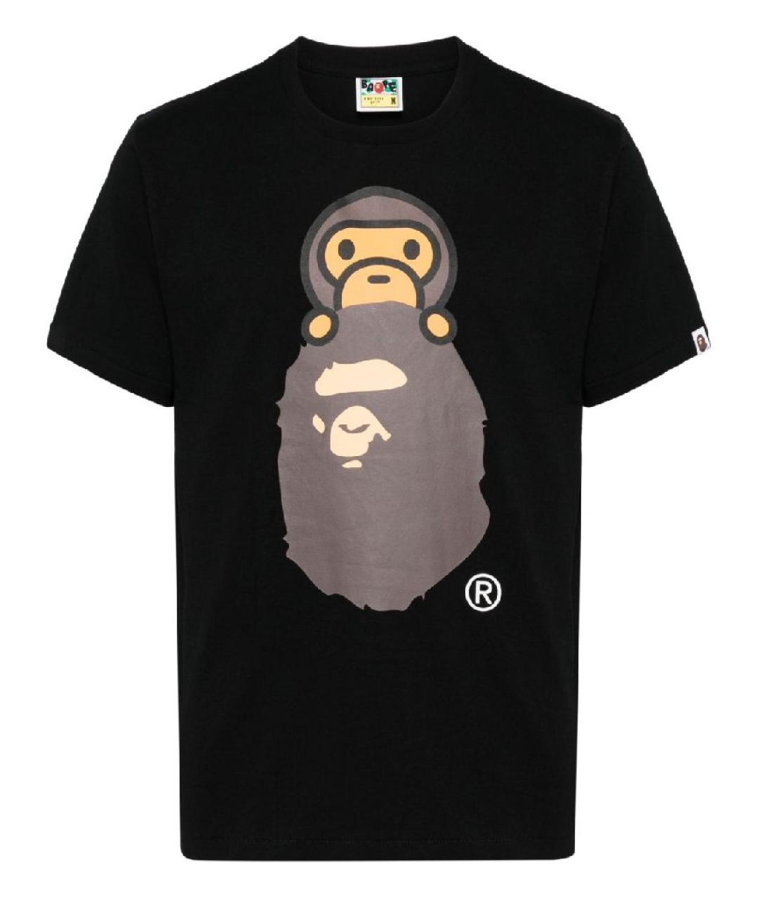 A BATHING APE Черная хлопковая футболка, фото 1