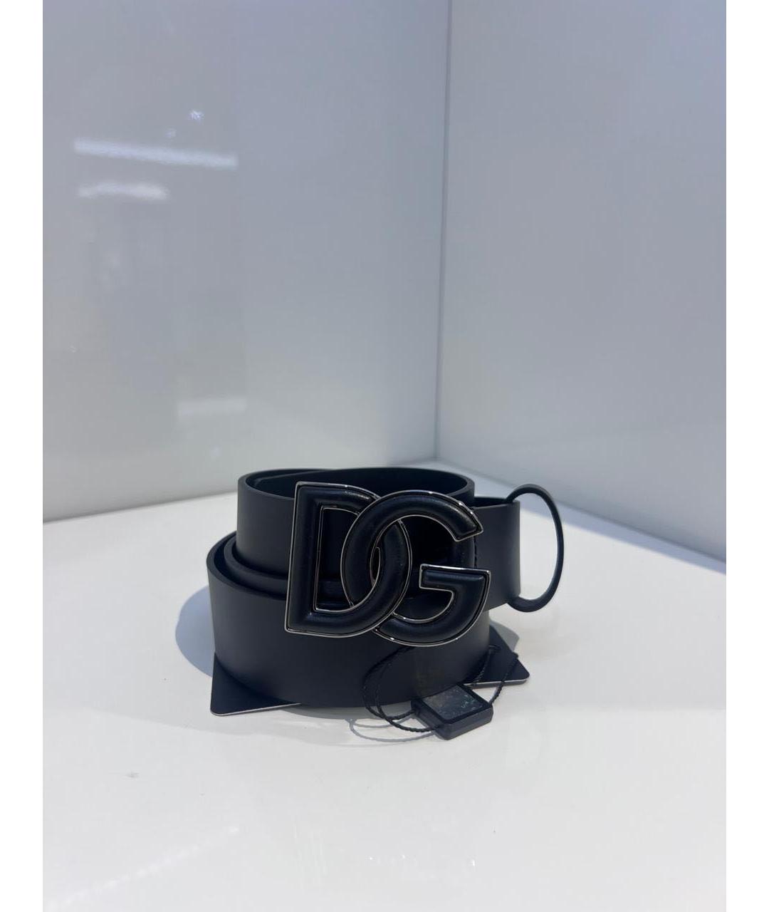 DOLCE&GABBANA Черный кожаный ремень, фото 2