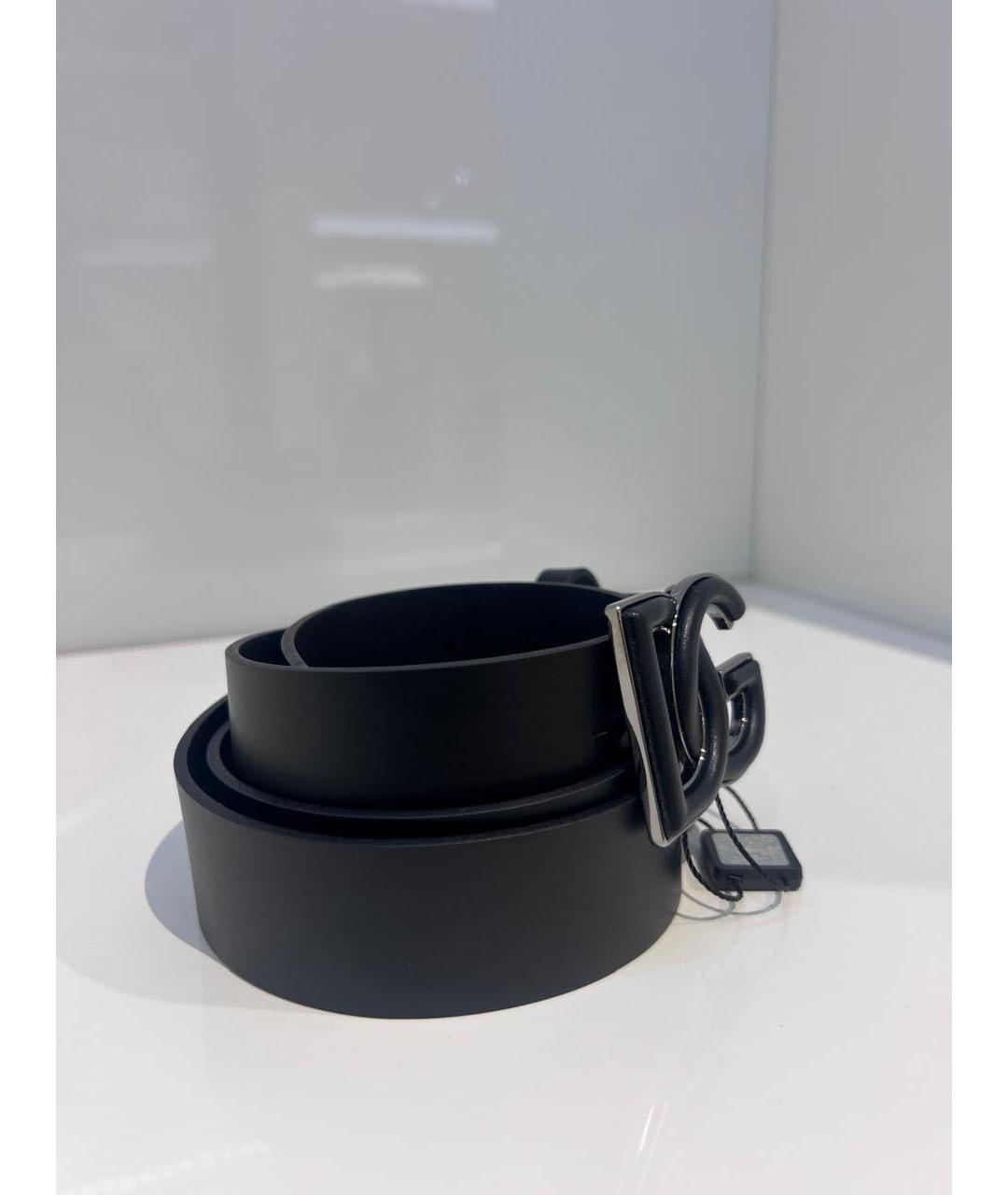 DOLCE&GABBANA Черный кожаный ремень, фото 3