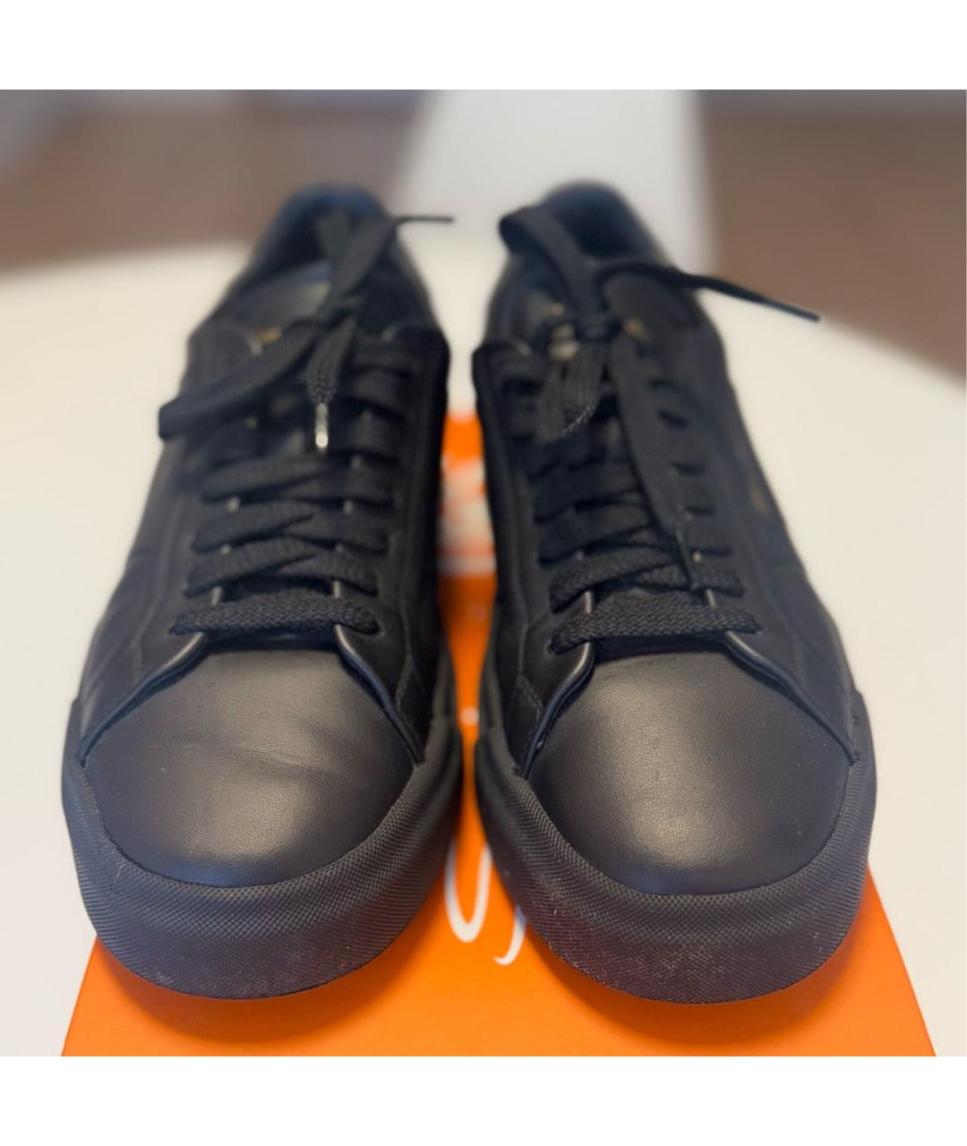 SANTONI Черные кожаные кеды, фото 2