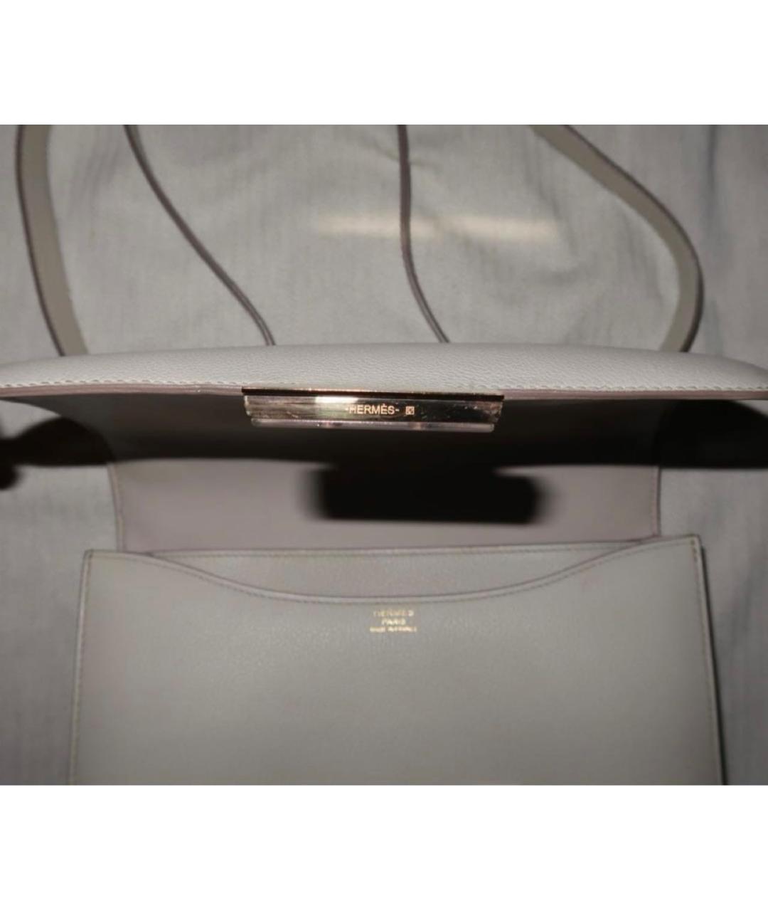 HERMES Бежевая кожаная сумка через плечо, фото 5