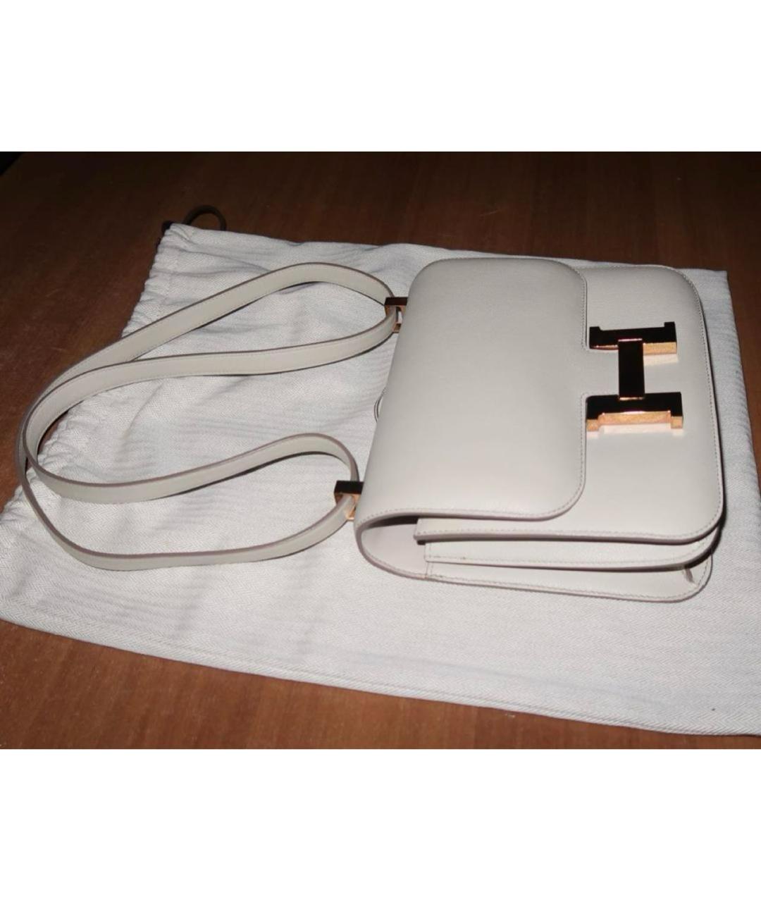 HERMES Бежевая кожаная сумка через плечо, фото 4