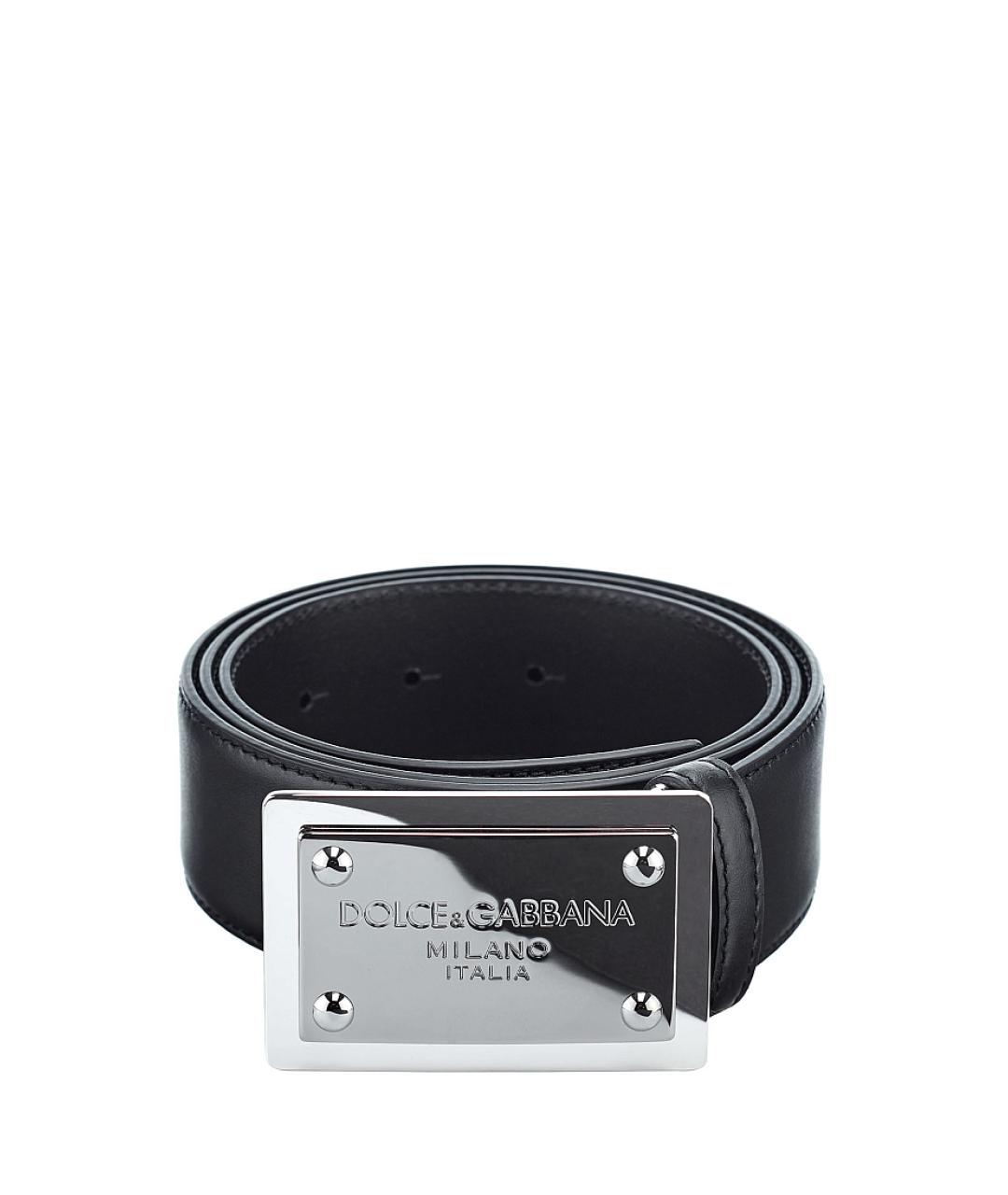 DOLCE&GABBANA Черный кожаный ремень, фото 1