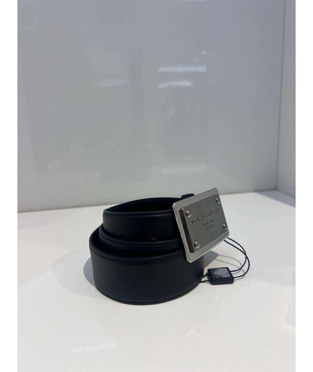 DOLCE&GABBANA Черный кожаный ремень, фото 3