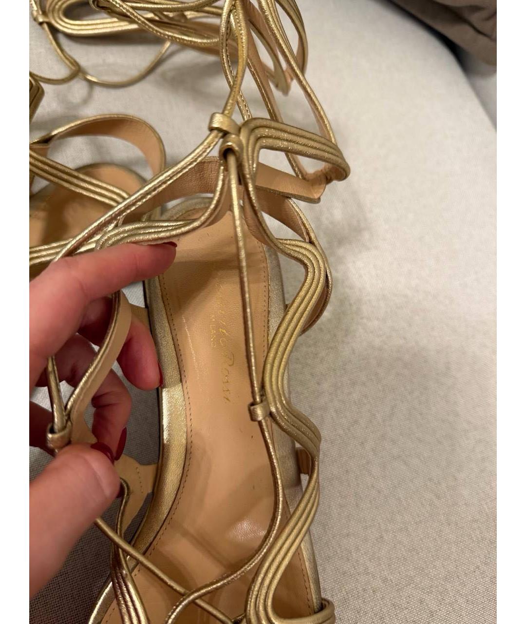 GIANVITO ROSSI Золотые сандалии, фото 4