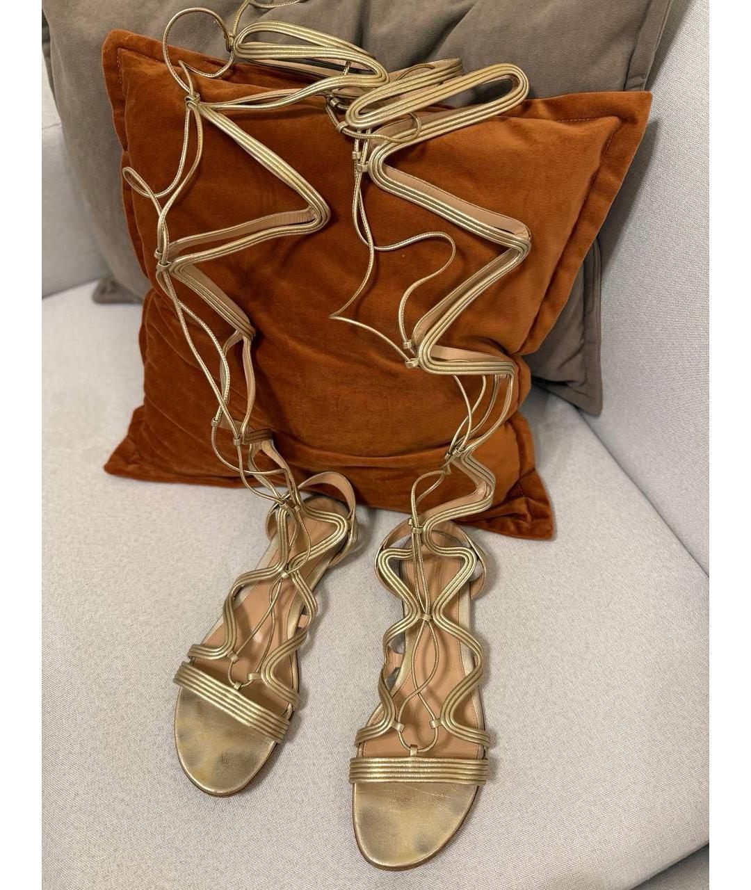 GIANVITO ROSSI Золотые сандалии, фото 3