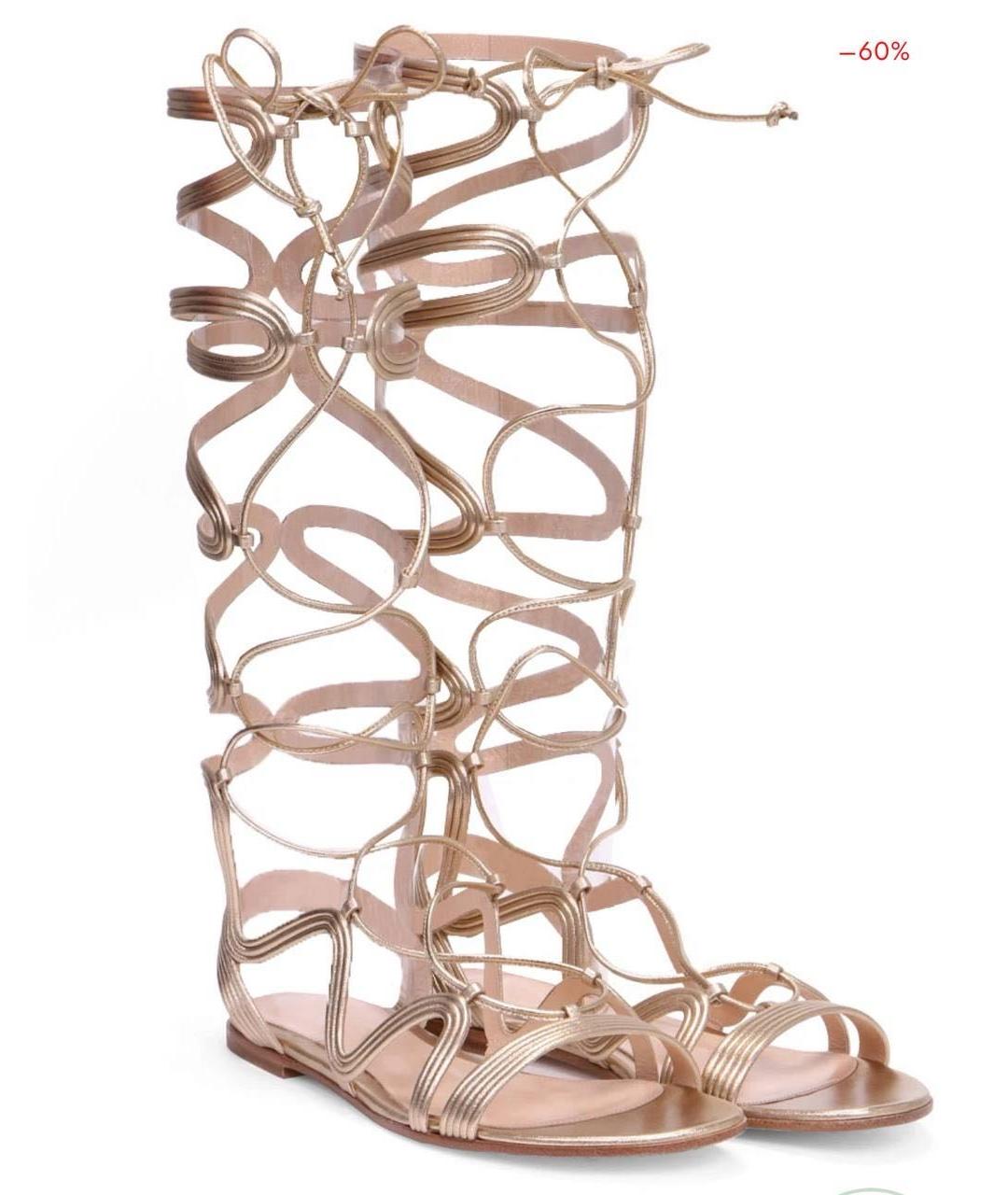 GIANVITO ROSSI Золотые сандалии, фото 7